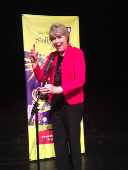 Jan telling a story at 